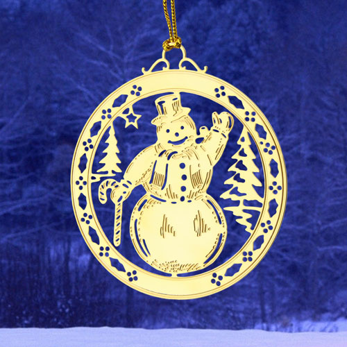 5. Snowman Etched Ornaments