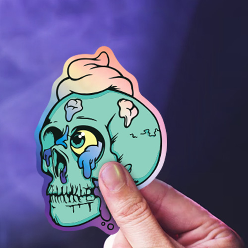 5. Skull Holographic Stickers