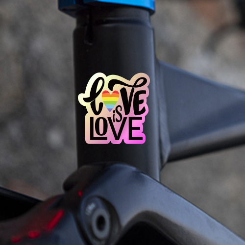9. Love Holographic Stickers