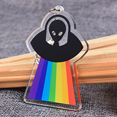5. Alien Rainbow Beam Acrylic Keychain