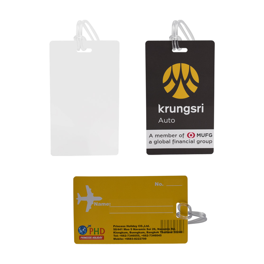 LT-HPL-REC Full Color Plastic Luggage Tags With Strap