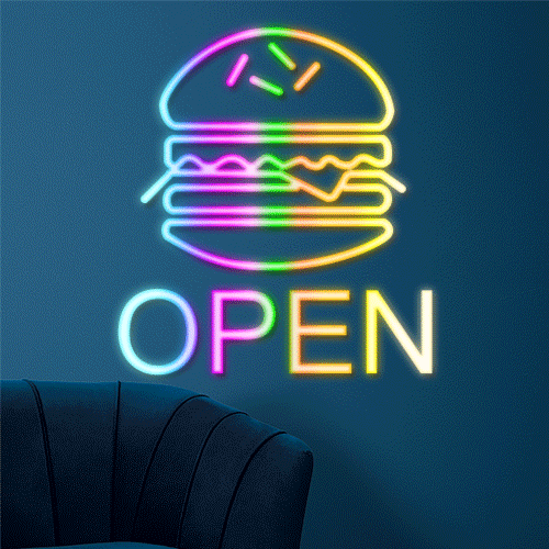 4. Hamburger LED Neon Sign