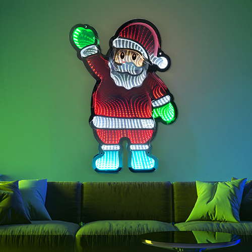 3. Santa Claus Mirror Neon Sign
