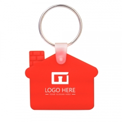 KC-SC-HSE Custom House Shaped Silicone Soft Keychain