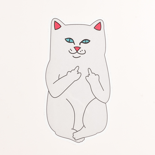 7. White Cat Clear Stickers