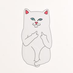 7. White Cat Clear Stickers