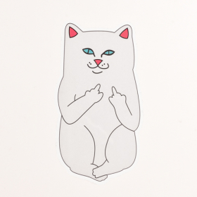 7. White Cat Clear Stickers