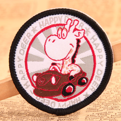 Happy Deer Woven Patches