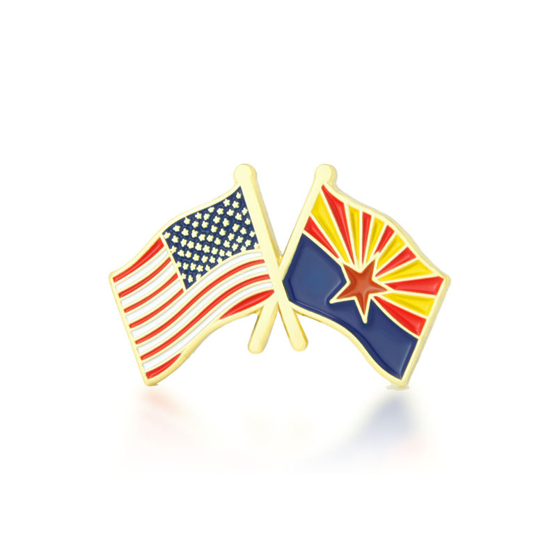 Arizona and USA Crossed Flag Pin