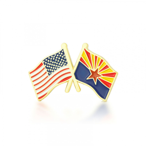 8. Arizona and USA Crossed Flag Pin