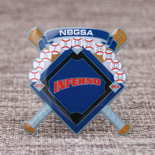4. Custom Inferno Baseball Pins