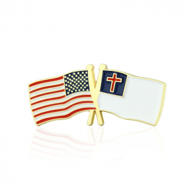 5. Christian and USA Crossed Flag Pin