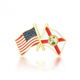 1. Florida and USA Crossed Flag Pin