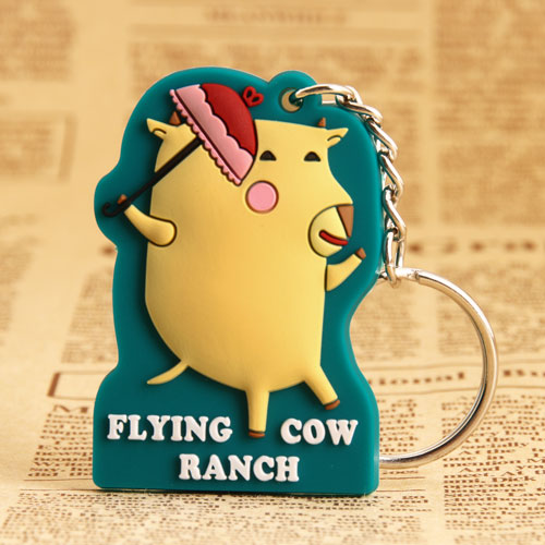 Dancing Cow PVC Keychain