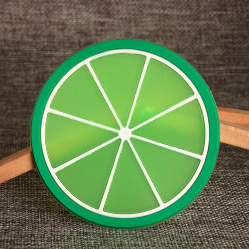 Green Lemon Slice PVC Coaster