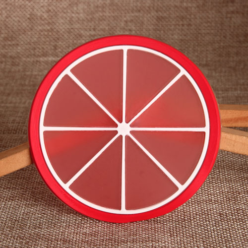 Red Lemon Slice PVC Coaster