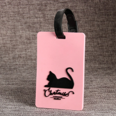 15. Lying Cat PVC Luggage Tag