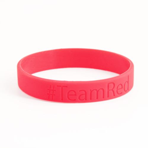 6. WB-SL-DB Team Red Silicone Wristbands