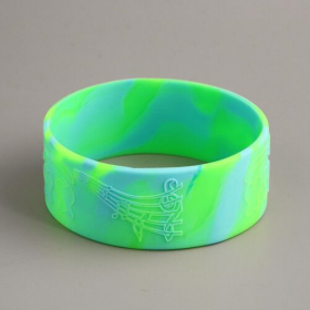 15. WB-SL-1W Swirled Funny Silicone Wristbands