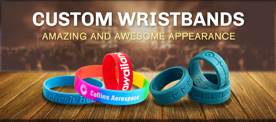 Custom wristbands with various designs