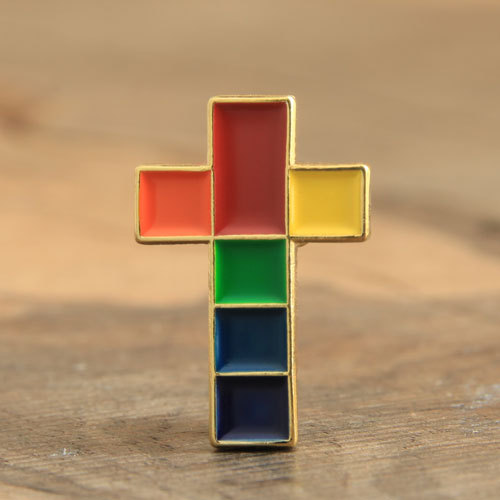 15. Colorful Cross Lapel Pins