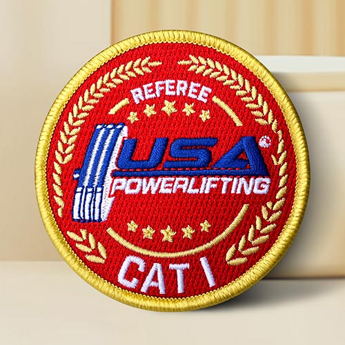 2. Referee USA Powerlifting Embroidered Patches