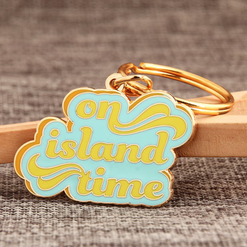 2. Personalized On Island Time Keychains