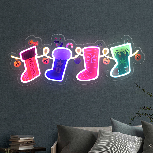 3. Four Socks UV Neon Sign