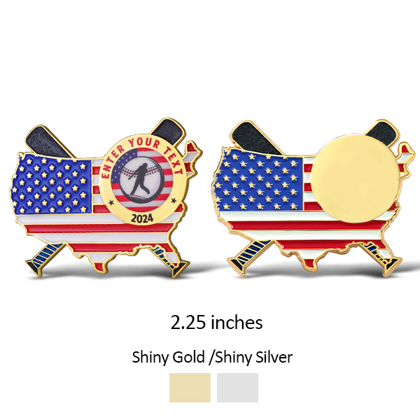 Flag Baseball Sunamel Trading Pins